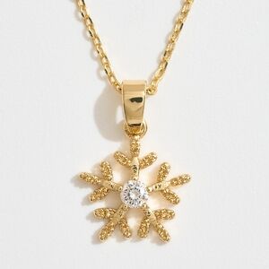 14K Gold Dipped Snowflake Pendant Necklace